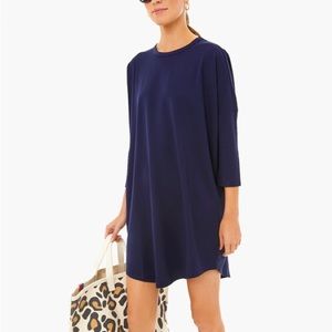 NWOT Tuckernuck Pomander Place Navy Blue Stretch Jersey Sue Tunic Shift Dress